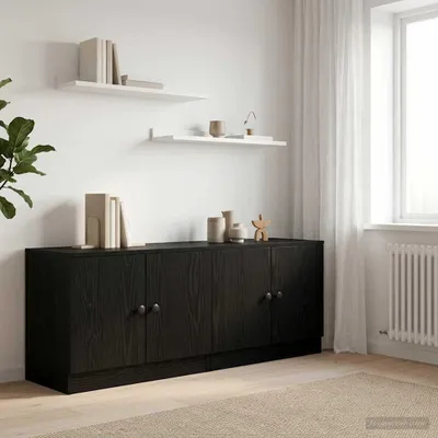 Obrázek produktu pro vidaXL Noční stolek, 2 ks, černý dub, 66 x 35 x 48 cm, dřevotříska