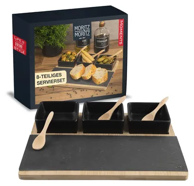 Produktbild von Moritz & Moritz 3x Dipschalen mit Schieferplatte