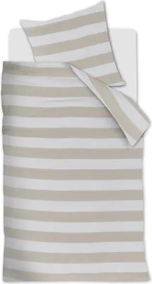 Produktbild von Rivièra Maison Baumwoll- Bettwäsche-Garnitur Striped Farbe Sand Größe 135x200+80x80