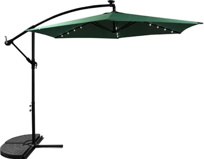 Obrázek produktu pro Aga Zahradní slunečník 300 cm Tmavě zelený s LED osvětlením