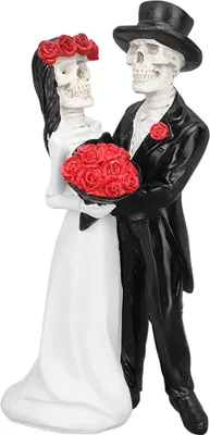 Produktbild von Skelett Hochzeitspaar Statue -Tag des toten Tanzes Halloween Romantische Braut Bräutigam Figurharz