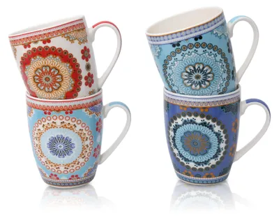 Immagine prodotto di Set di 4 tazze in Vetroceramica con design bohémien - capacità: 300 ml