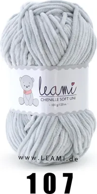 Produktbild von LEAMI Chenille Soft UNI 107 hellgrau