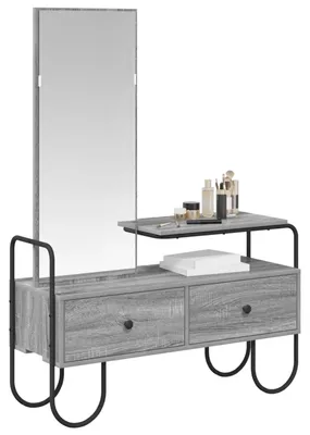 Immagine prodotto di vidaXL Toeletta con cassetti e mensola, grigio, legno di Sonoma