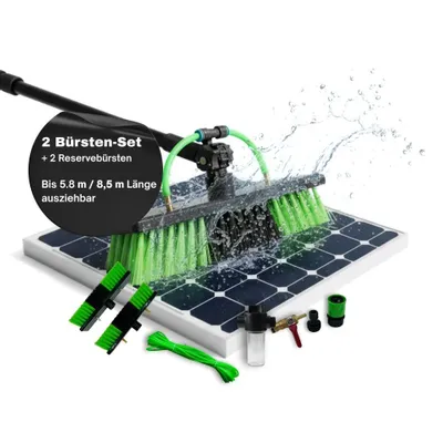 Produktbild von PV Reinigungsbürste mit Teleskopstange inkl. 2+2 gratis Bürsten-Set 5,8 Meter