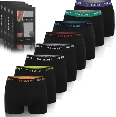 Produktbild von Top Secret Boxershorts Herren 8er Pack XL Baumwoll Passform Atmungsaktiv Unterwäsche Unterhosen Männer Men Retroshorts
