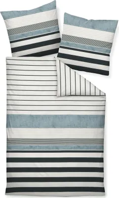 Immagine prodotto di Janine biancheria da letto in fibra fine 2 pezzi copripiumino 155 x 220 cm federa 80 x 80 cm Davos 65056-02 blu