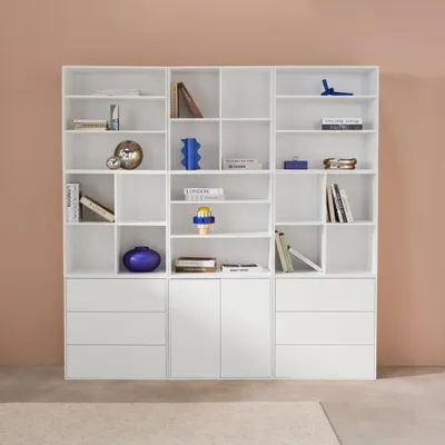 Produktbild von sweeek - Modulares Regal Holzdekor 9 Elemente - Weiß