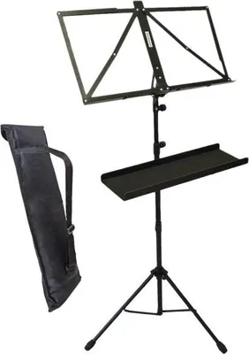 Produktbild von keepdrum Notenständer Schwarz MUS3BK mit K-M 12218 Ablage