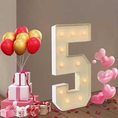 Immagine prodotto di Grande palloncino a forma di numero con illuminazione a LED – Decorazione per feste di compleanno e anniversari