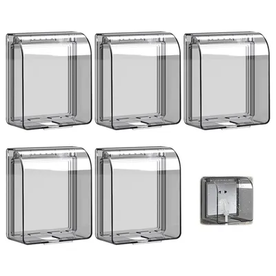 Produktbild von Steckdosenabdeckung 5er-Set, Typ 86, Wasserdicht & Wetterfest, Transparent, Schutz für Wandsteckdosen, Ideal für Bad & Küche, 92×88×73 mm
