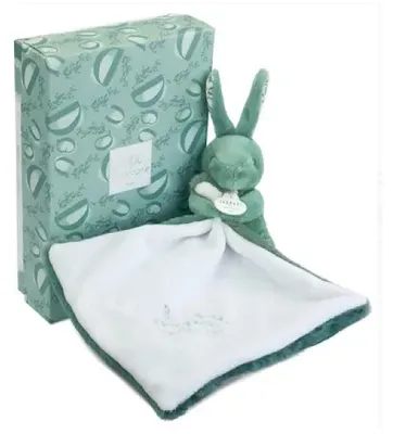 Obrázok produktu pre Lapin Doudou – Zajačik s plyšovou dekou, šalviovo zelený