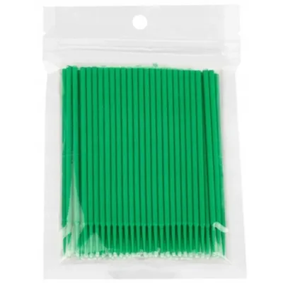 Zdjęcie produktu dla Aplikatory do rzęs Microbrush 100szt. Zielone 2mm