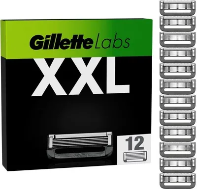 Zdjęcie produktu dla Gillette Labs zestaw 12 ostrzy wymiennych do maszynki do golenia na mokro Gillette Labs smooth prestige