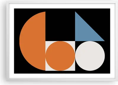 Produktbild von Gerahmtes Poster - Weißer Rahmen - Stück Geometrisch Räder - 70x50 cm - Wand Bild - Wanddeko - Wandbilder - Kunstposter - Wandposter - Bilderrahmen - Bilder - Kunstdruck - P2WAA70x50-4879
