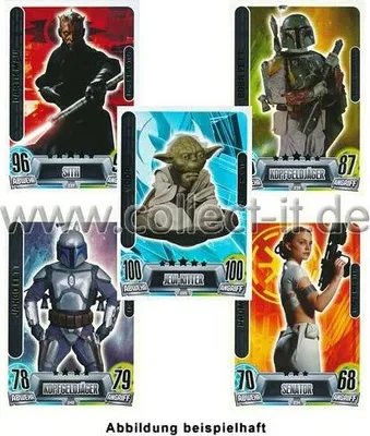 Produktbild von FAMOV2 - Spar 1 - 5 verschiedene Force Meister - Star Wars Force Attax - Movie Cards Serie 2