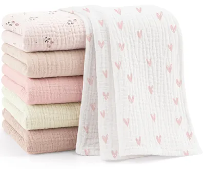 Productafbeelding van Set van 6 Molton Doeken voor Baby's, 100% Katoen
