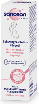 Produktbild von sanosan Schwangerschaftsöl beugt Dehnungsstreifen & Schwangerschaftsstreifen vor - Schwangerschafts Pflegeöl 1x 100 ml