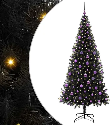 Image de vidaXL, sapin de Noël noir, 210 cm, en PVC