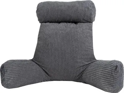 Image de Coussin de lecture déhoussable en velours côtelé BANANAIR 80x50x70 cm gris