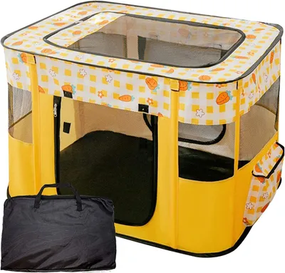 Productafbeelding van Famanu Opvouwbare huisdierentransportbox, ademend - Geel, XL