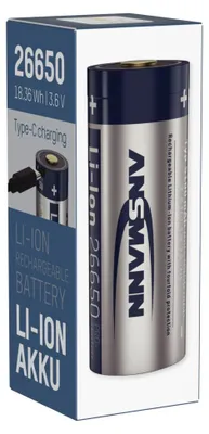 Productafbeelding van Ansmann 1307-0012 Ansmann Li-Ion 26650 5100mAh 3,6V Micro-USB Buchse  1307-0012