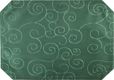 Produktbild von Tischset grün dunkel 35x50 cm Struktur damast Ornamente Platzset bügelfrei Deckchen