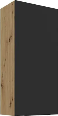 Obrázek produktu pro Vysoká horní kuchyňská skříňka LUNARA - šířka 50 cm, černá / dub artisan