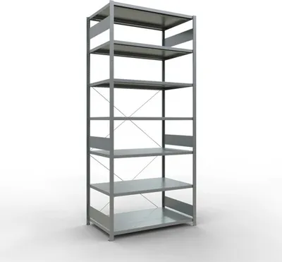 Produktbild von Schulte Fachbodenregal MULTIplus250 Stecksystem | Grundregal | HxBxT 300x130x80cm | 7 Ebenen | Fachlast 250kg | Verzinkt