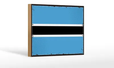 Produktbild von Holzschild Flagge Botswanas 18x12cm Retro Flag of Botswana