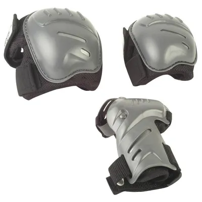 Produktbild von HUDORA Rollschuhe Inliner Schutzkleidung Protektorenset, schwarz/grau, Gr. S