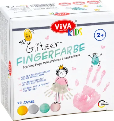 Image de ViVA DECOR peinture au doigt "ViVA KIDS" set de 4 paillettes