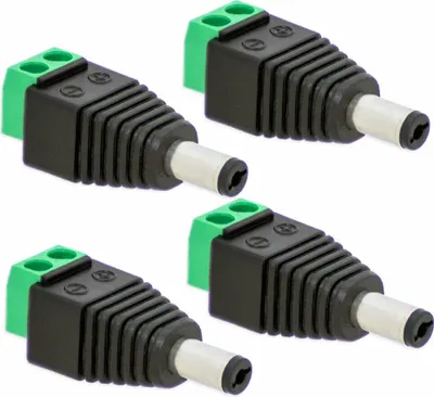 Produktbild von DC Stecker Hohlstecker 5,5 mm - 1,7mm Adapter > Terminal Block 2 Pin Schraubbar [4 Stück]