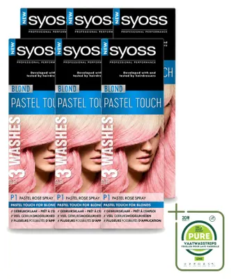 Immagine prodotto di 6 spray coloranti per capelli Syoss Color Blond Pastel Touch P1, color rosa pastello - confezione grande - 6 pezzi