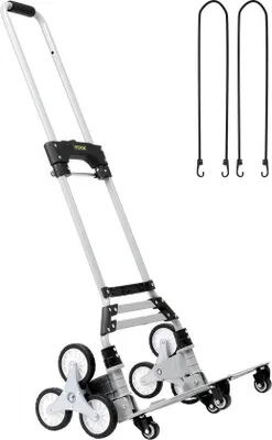 Produktbild von Famanu Treppenroller - 50-100 kg - Klappbar - Aluminiumlegierung - Höhenverstellbarer Handgriff - 82-116 cm - 4 Universelle Räder - 39 x 27 cm