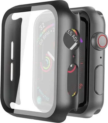 Produktbild von AVANA Schutzhülle für Apple Watch Series 6 / 5 / 4 / SE 40mm Hülle TPU Bumper iWatch Case 360° Full-Cover Displayschutz Schwarz