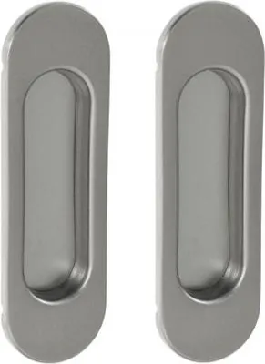 Zdjęcie produktu dla Owalny uchwyt do drzwi przesuwnych 125x33 mm satynowany (2 sztuki)
