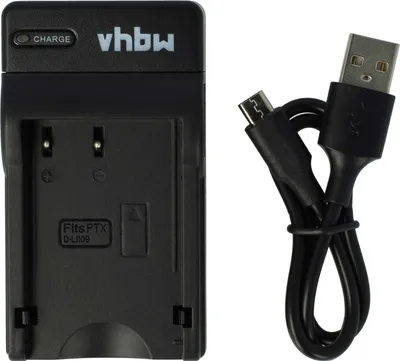 Produktbild von vhbw USB-C Ladegerät kompatibel mit Pentax K-30, K-50, K-S1, K-P, K-500, K-S2, K-R, K-2, K-70 Kamera - Ladeschale + USB-C Kabel Ladeanzeige