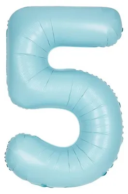 Produktbild von XL Folienballon hellblau matt Zahl 5