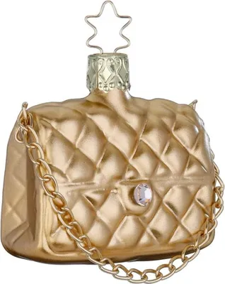 Produktbild von Christbaumschmuck goldene Clutch 6cm