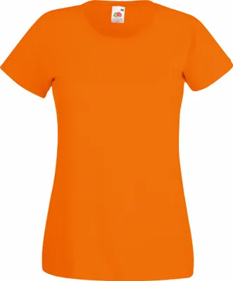 Produktbild von Fruit Of The Loom Lady-Fit Damen T-Shirt (5 Stück/Packung) BC4810 (M) (Orange)