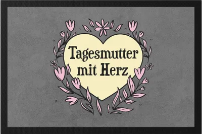 Produktbild von Tagesmutter mit Herz Fußmatte  Geschenkidee Zum Danke Sagen Beste Tagesmutter