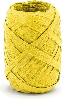Produktbild von 10m Raffia Geschenkband gelb