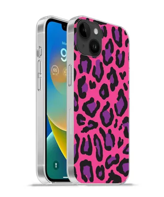 Produktbild von MuchoWow® Handyhülle Schutzhülle Hülle für Apple iPhone 14 Plus - Soft case Pantherdruck - Rosa - Lila Silikon Softcase Handy Hülle - Abbildung