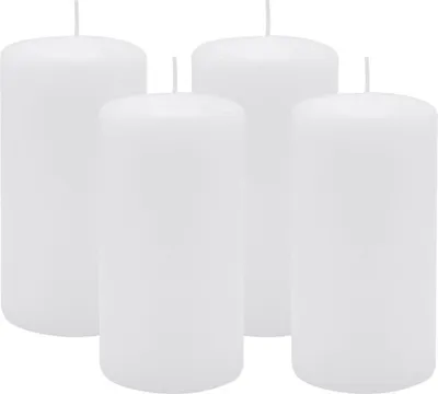 Produktbild von 4er Set Adventskranzkerzen Weiß Ø 60 x 100 mm