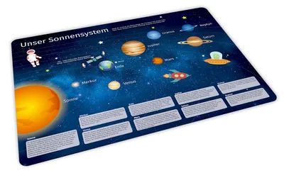 Produktbild von Abwaschbare Platzmatte mit Lerneffekt - Sonnensystem - A3 für Kinder