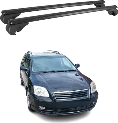 Image de Barres de toit Transversales pour Toyota Avensis Verso 2001-2003 Aluminium Noir