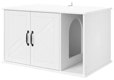 Produktbild von vidaXL Katzenhaus Weiß 85 x 55 x 50 cm Holzwerkstoff