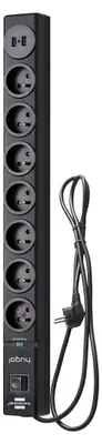 Immagine prodotto di Brennenstuhl, multipresa a 7 prese di tipo E con 2 porte USB e protezione da sovratensione, nero