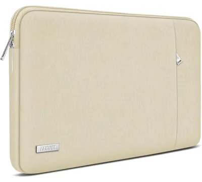 Produktbild von Laptoptasche 15,6 Zoll wasserdicht Schutzhülle Notebooktasche Beige mit Zubehörtasche